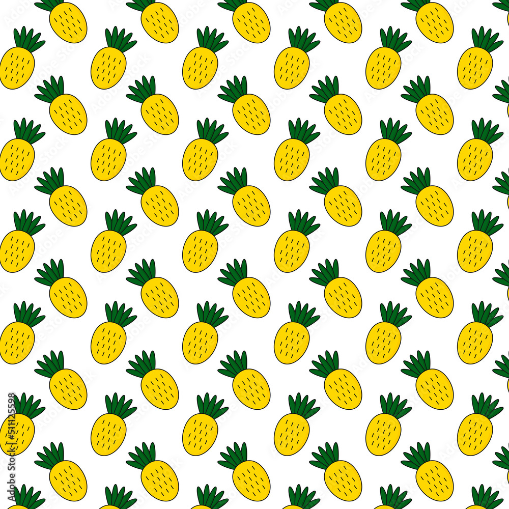Colorful pinapple seamless pattern. Colorful pinapple seamless pattern.
