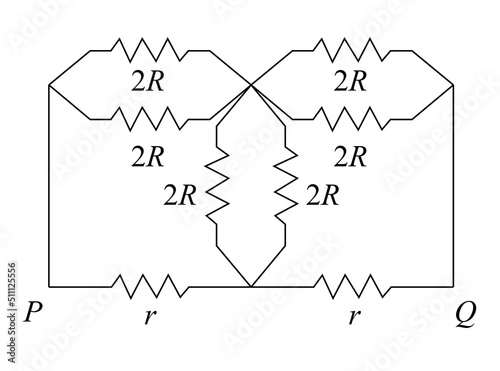 From symmetry of circuit A and B are at same potential. So circuit can be reduced
