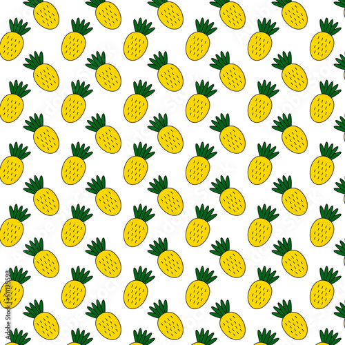 Colorful pinapple seamless pattern.