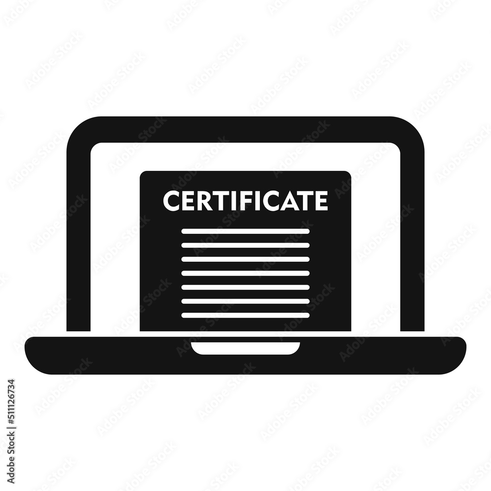 Online certificate icon simple vector. Degree education Online certificate icon simple vector. Degree education