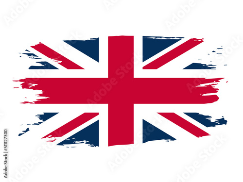 Flag of the United Kingdom of Great Britain. Brush-drawn flag.