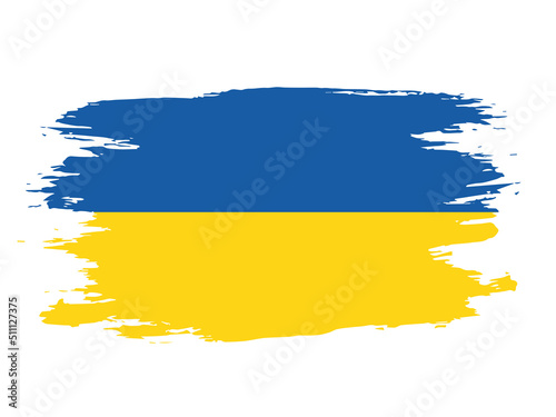 Flag of Ukraine painted with a brush.