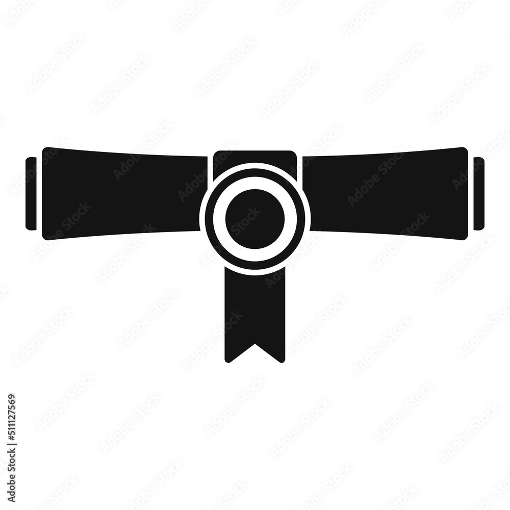 Master diploma roll icon simple vector. Degree education Master diploma roll icon simple vector. Degree education