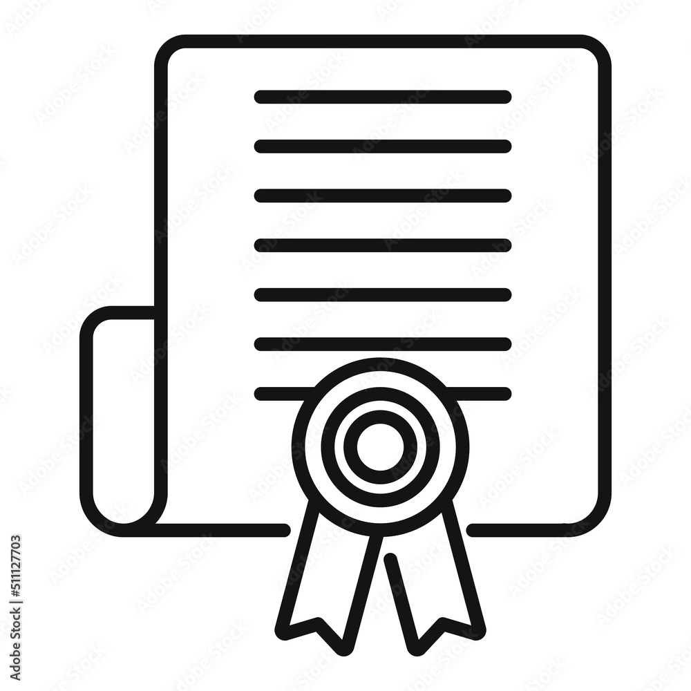 Master degree icon outline vector. Education diploma