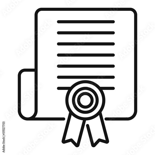 Master degree icon outline vector. Education diploma
