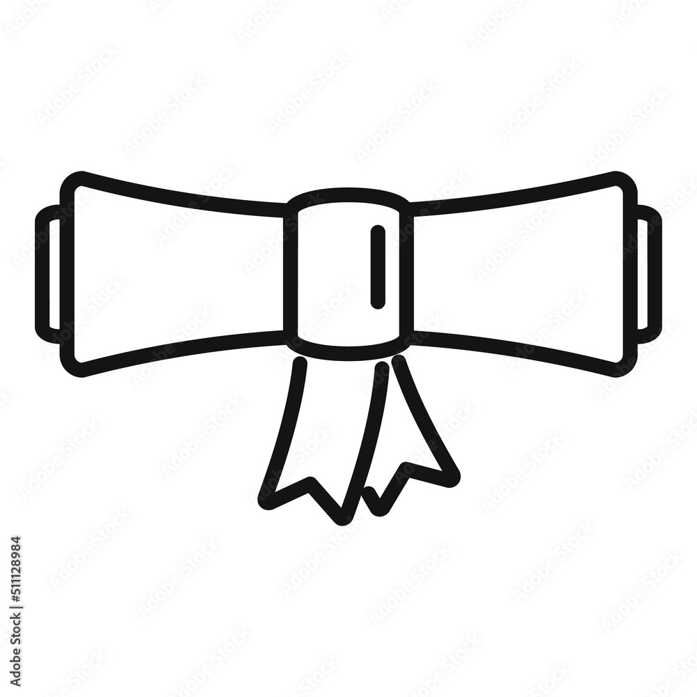 Degree diploma roll icon outline vector. Online university Degree diploma roll icon outline vector. Online university