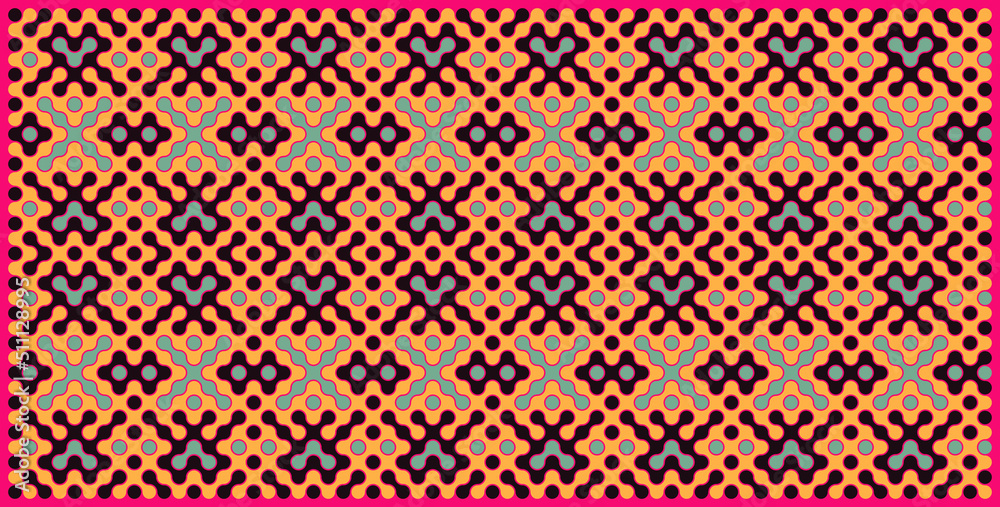 Multicolor truchet tiling connections illustration Multicolor truchet tiling connections illustration