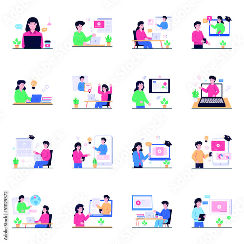 Pack of Education Flat Illustrations