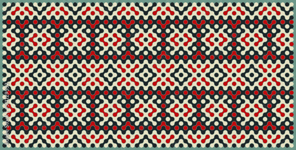 Multicolor truchet tiling connections illustration Multicolor truchet tiling connections illustration