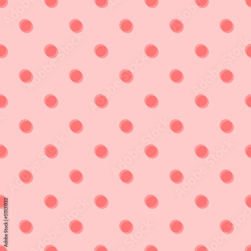 Vector seamless polka dots pattern, misprint. Simple design for wrapping paper, wallpaper, textile, stationery.