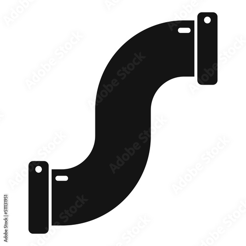 Curve pipe icon simple vector. Metal tube
