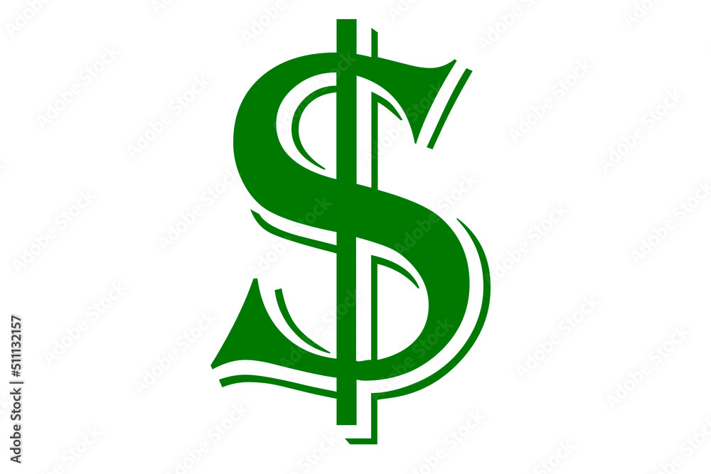 green dollar sign on white background green dollar sign on white background