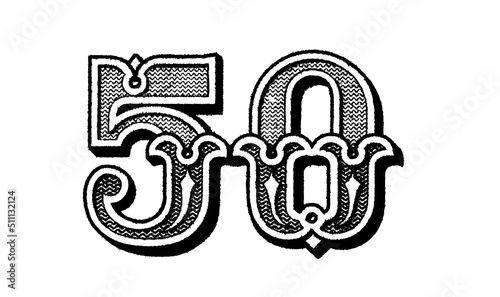 Element of old 50 Indian rupee obverse photo