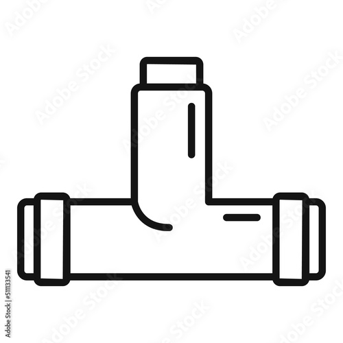 Pipe connection icon outline vector. Industrial flange