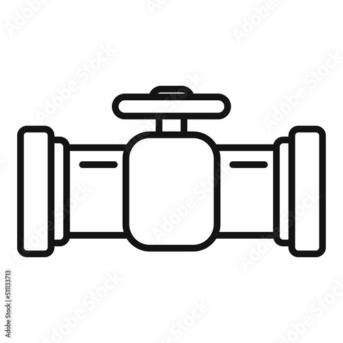 Pipe tap icon outline vector. Pipeline drain