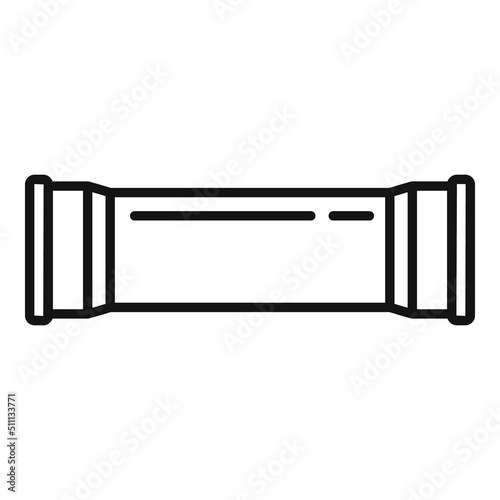 Line pipe icon outline vector. Metal tube