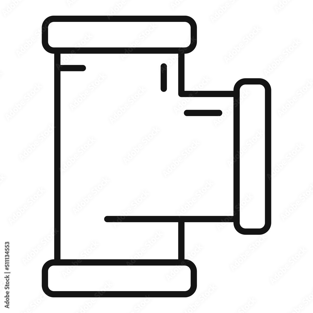 Plumb pipe icon outline vector. Steel system Plumb pipe icon outline vector. Steel system