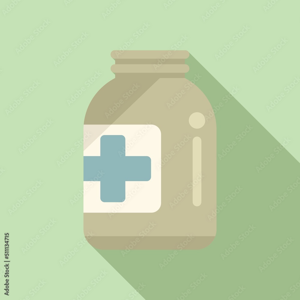 Medical trash icon flat vector. Waste organic Medical trash icon flat vector. Waste organic