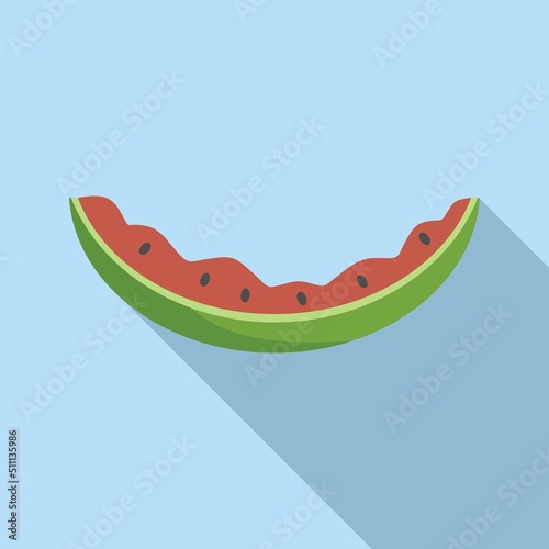Watermelon waste icon flat vector. Food trash