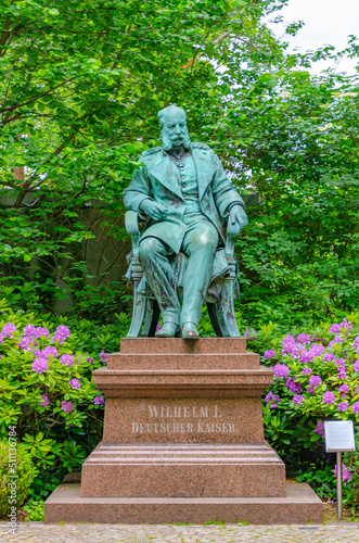 statue of Kaiser Wilhelm in the Westfalen park, Dortmund, Germany 