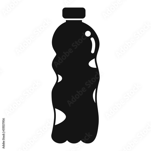 Plastic bottle waste icon simple vector. Trash food