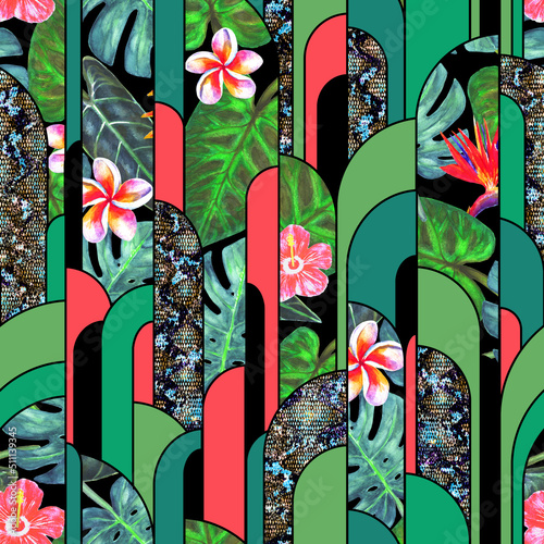 Jungle abstract geometric f...