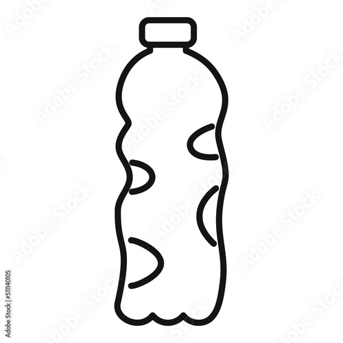 Plastic bottle waste icon outline vector. Trash food