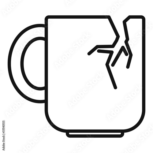 Trash mug icon outline vector. Waste organic