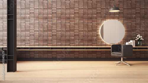 Loft Modern salon interior - 3D rendering