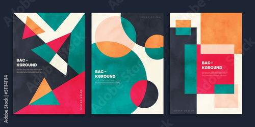 Minimal backgrounds collection with primitive shapes elements