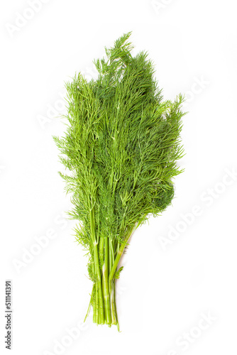dill bunch isolated on white background