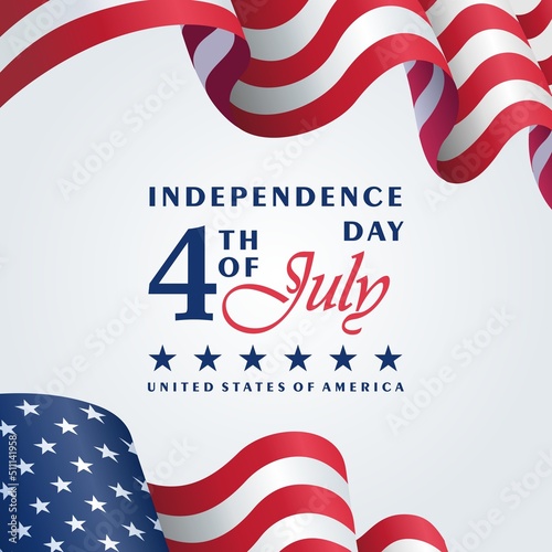 4th of july america independence day celebration message social media card vector design.
