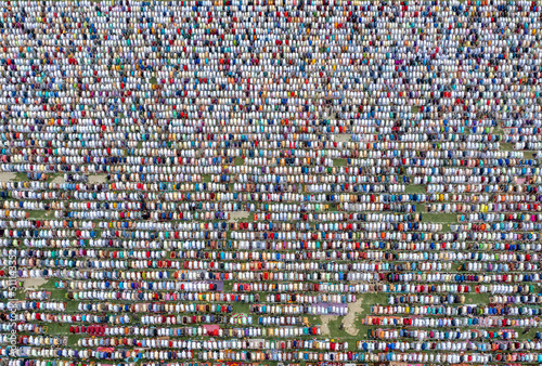 Muslims are performing Eid prayer in Bangladesh