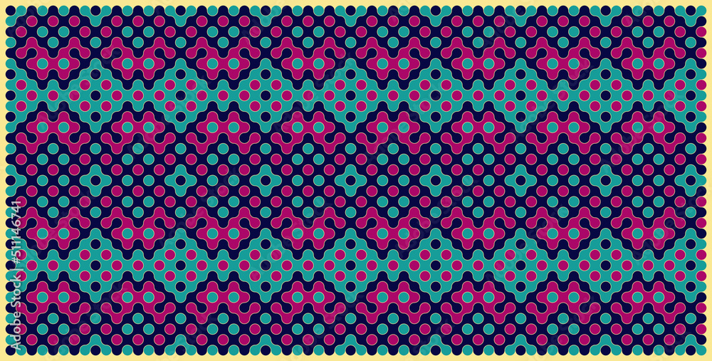 Multicolor truchet tiling connections illustration Multicolor truchet tiling connections illustration