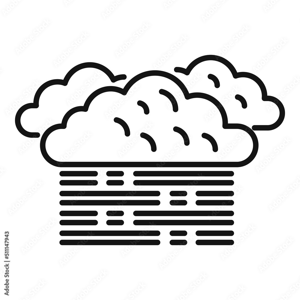 Cloudy sky icon outline vector. Cloud rain Cloudy sky icon outline vector. Cloud rain