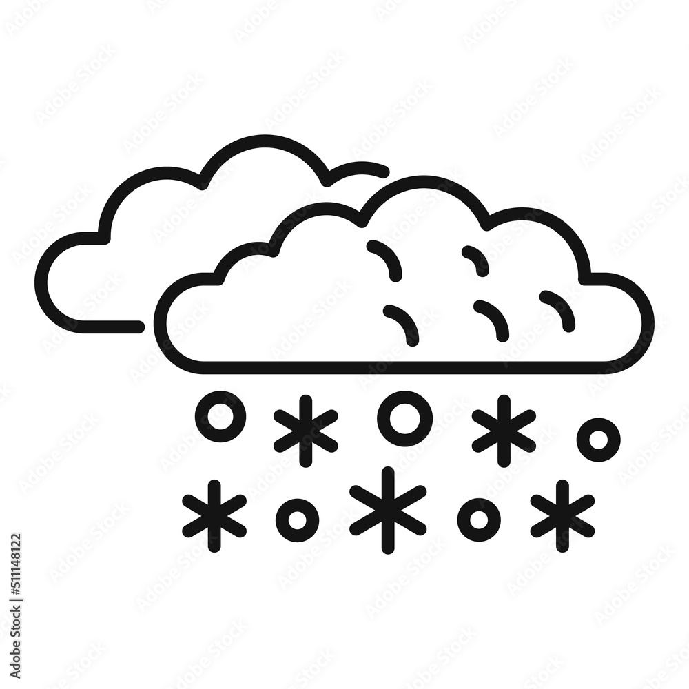 Rain snow cloud icon outline vector. Cloudy weather Rain snow cloud icon outline vector. Cloudy weather