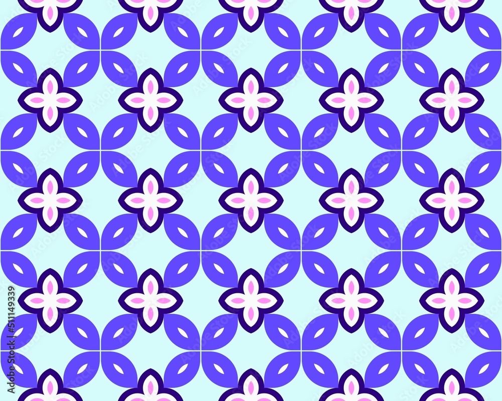 Fototapeta premium A Seamless Abstract Pattern purple Blue Geometric Traditional Background