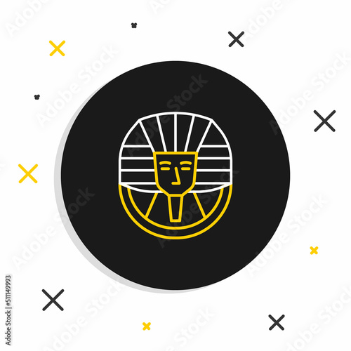 Line Egyptian pharaoh icon isolated on white background. Colorful outline concept. Vector