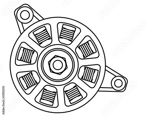 Car alternator contour illustration photo