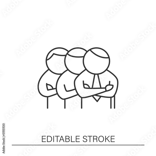 Employee line icon. Dismissal workers from office. Dismissal concept. Isolated vector illustration. Editable stroke