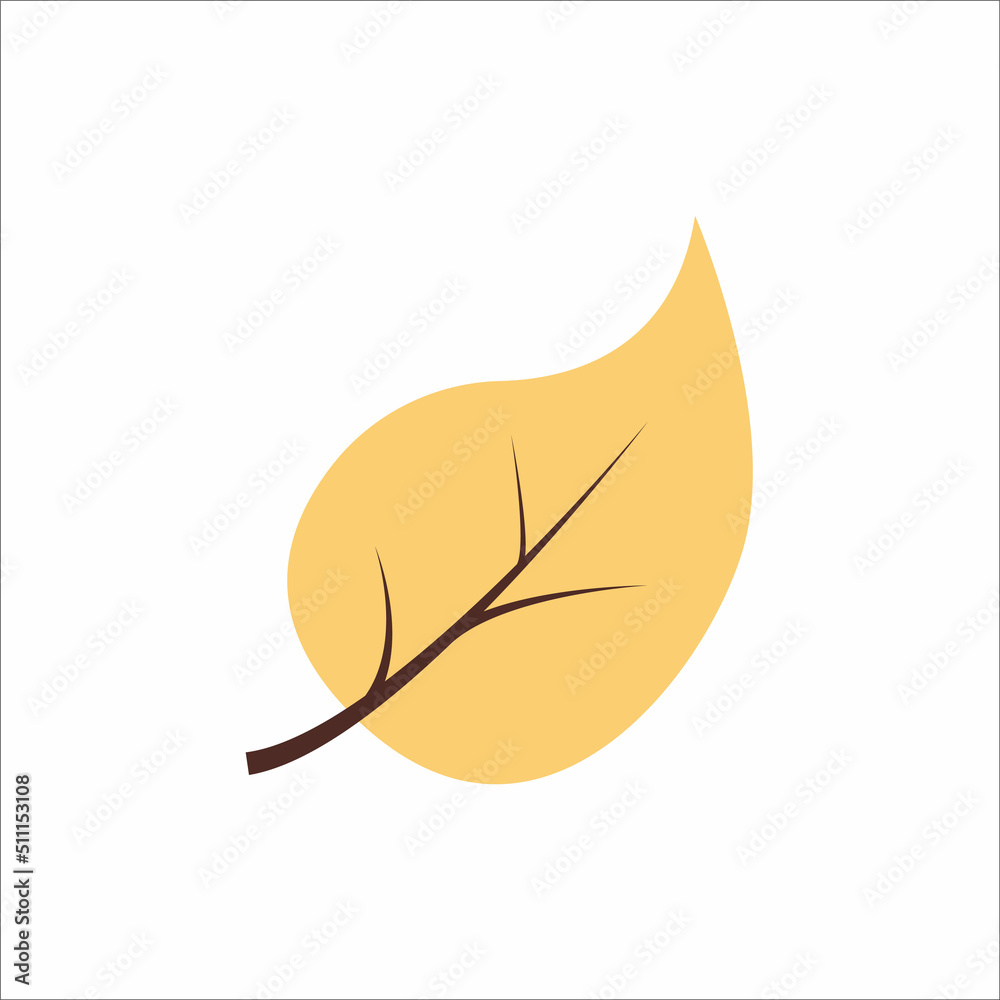 Autumn orange leaf. Vector illustration isolated on white background. Autumn orange leaf. Vector illustration isolated on white background.