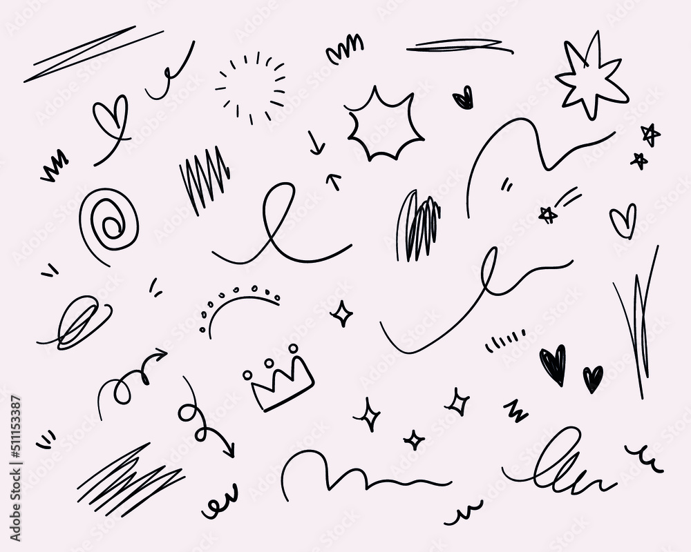 Obraz premium set of hand drawn illustrations