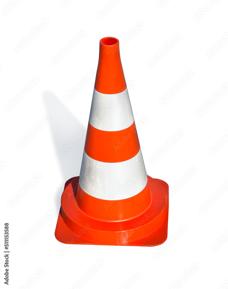 Traffic cone orange white pylon isolated Traffic cone orange white pylon isolated