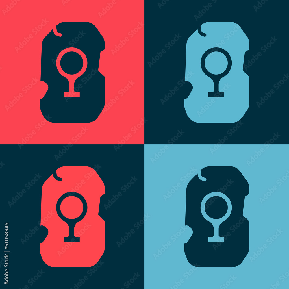 Pop art Magic rune icon isolated on color background. Rune stone. Vector Pop art Magic rune icon isolated on color background. Rune stone. Vector