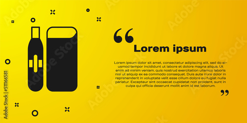 Black Electronic cigarette icon isolated on yellow background. Vape smoking tool. Vaporizer Device. Vector