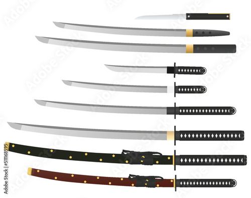 Katanas and others japanese blades models / Ai Illustrator