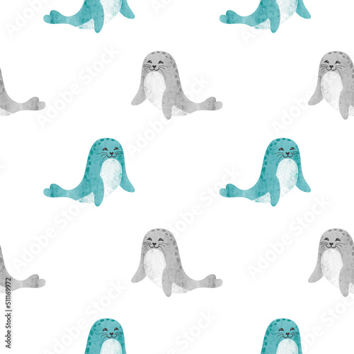 Seamless pattern with cute ...