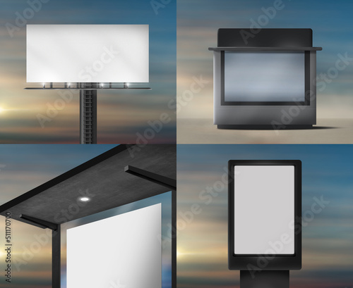 4 outdoor advertising design sky background for mockup  photo