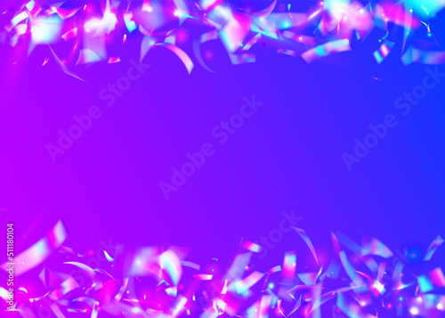 Fototapeta Naklejka Na Ścianę i Meble -  Kaleidoscope Background. Blue Blur Tinsel. Laser Abstract Wallpaper. Luxury Foil. Glitter Art. Retro Prism. Birthday Confetti. Light Sparkles. Purple Kaleidoscope Background