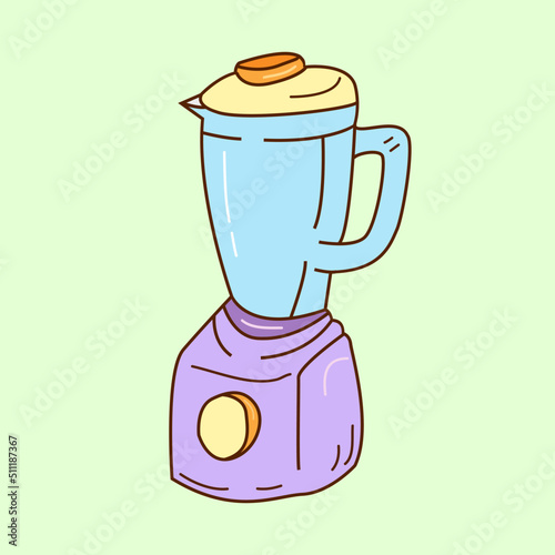 Electric blender doodle vector illustration